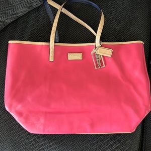 Bright pink coach purse